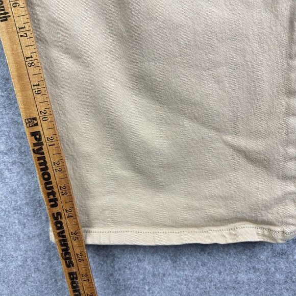 Ann Taylor Loft Jeans Women 12 Tan Wide Leg Crop Preppy Stretch Denim Minimalist - Picture 16 of 16